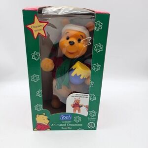 Santa's Best Pooh EZ Light Animated Ornament Bear Doll Multicolor Christmas